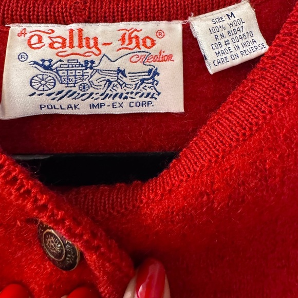 Vintage Tally Ho Wool Sweater Jacket - Picture 4 of 8